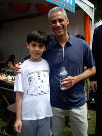 Warren Scholar Matthew Stevens and Mayor Emanuel