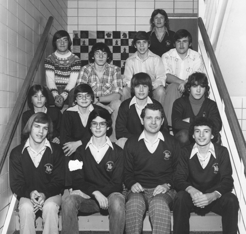 Mike Zacate with Evergreen Park HS Chess Team circa 1975